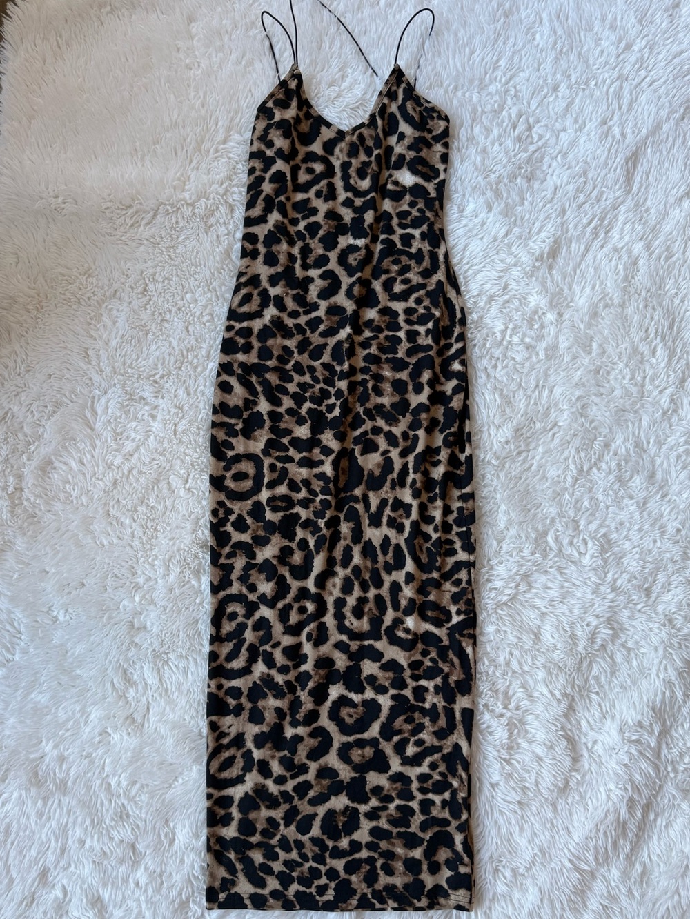 Leopard Print Slip Dress - Brown & Black